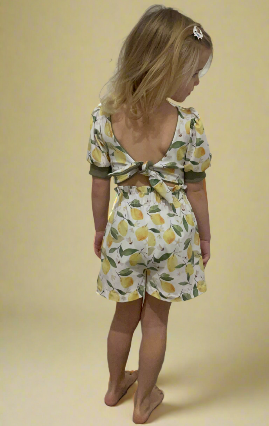 Lemons in White - Paperbag Shorts