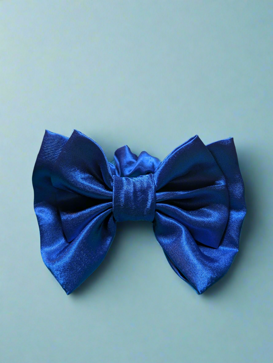 Mini Royal Satin Scrunchie Bow