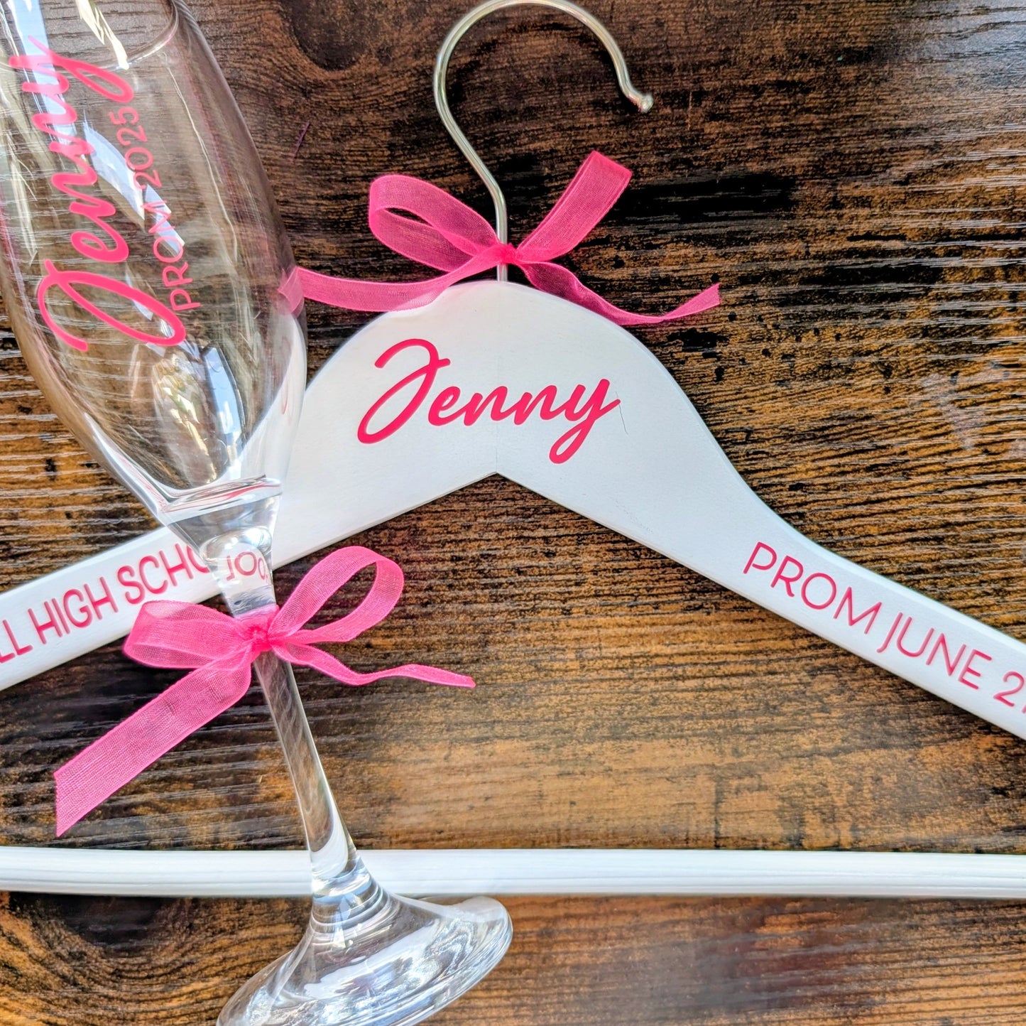 Prom Hanger + Champagne Glass Set
