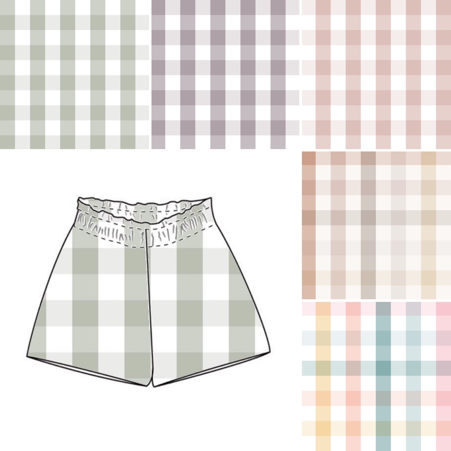 Paperbag Shorts - Gingham Designs