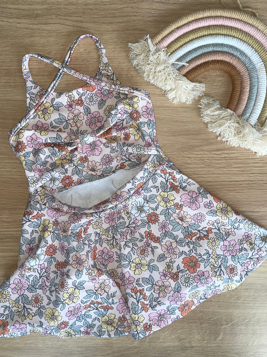 Retro Floral - Bow Back Dress