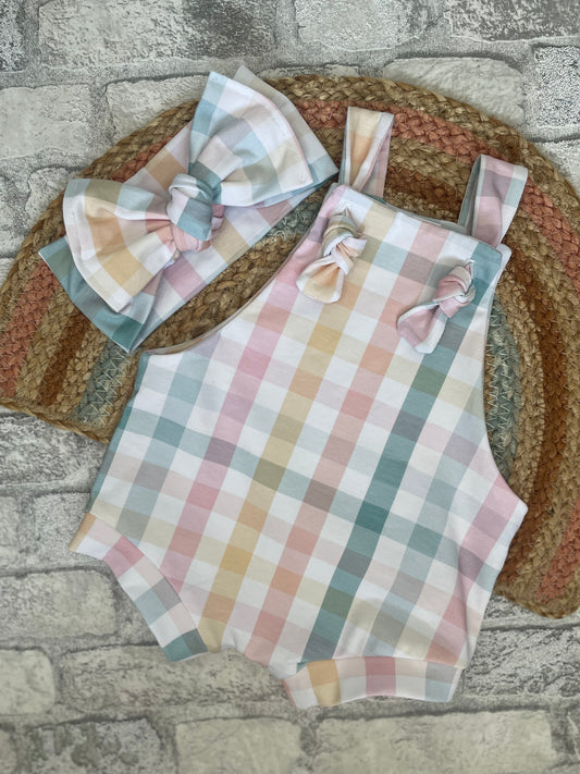 Birthday Gingham - Shorty Romper