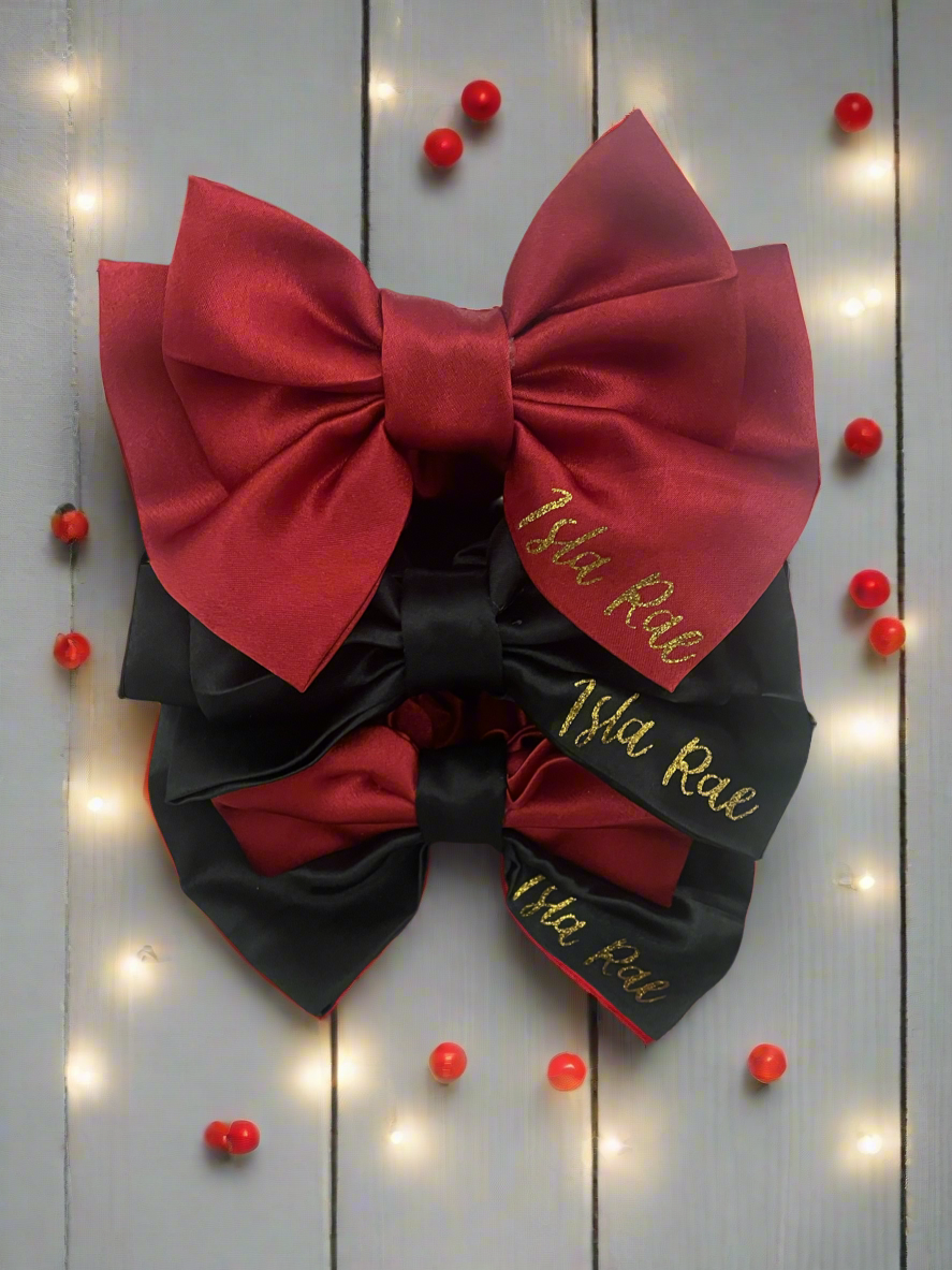 Mini Red Satin Scrunchie Bow