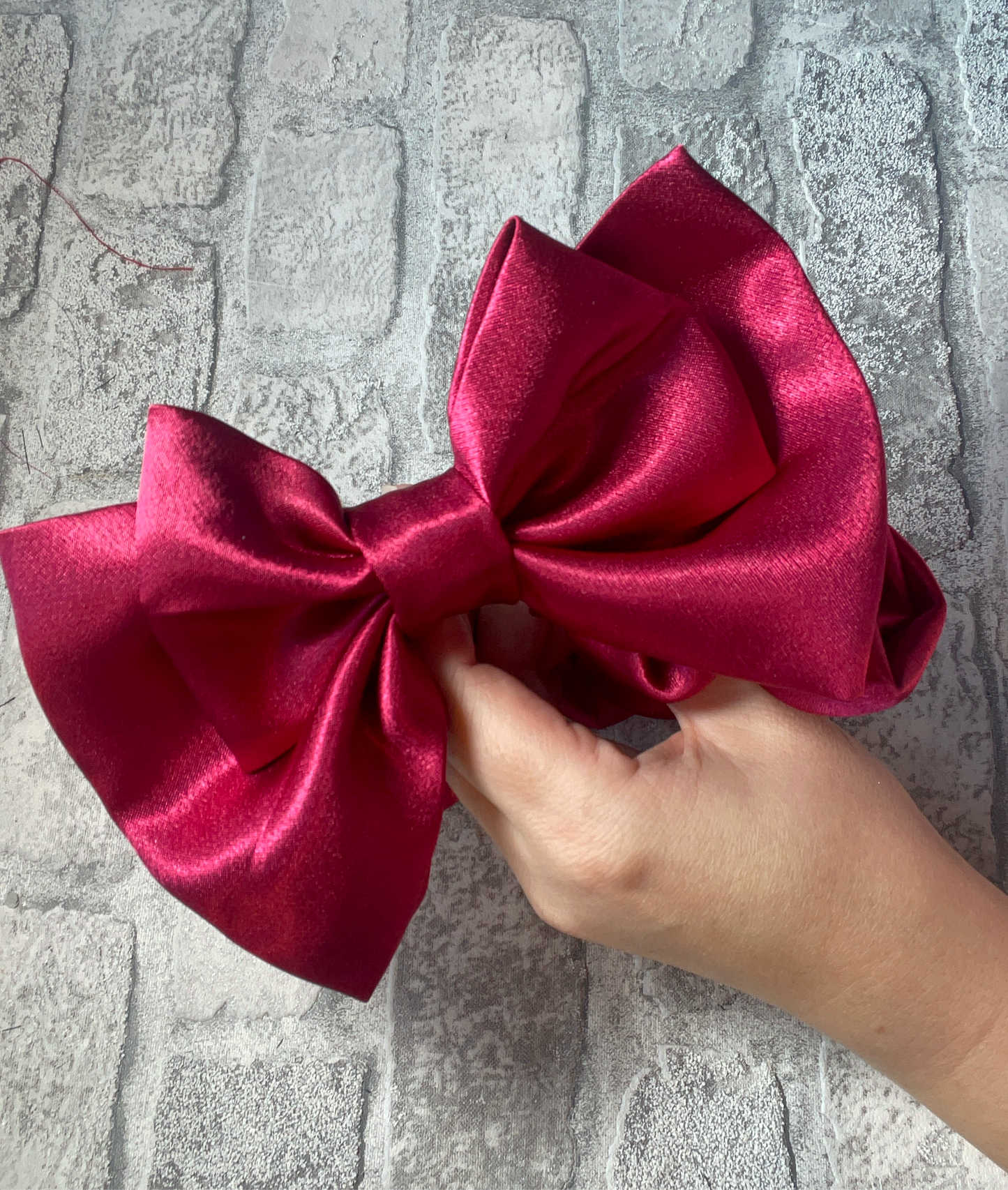 Large Berry Satin Scrunchie Bow