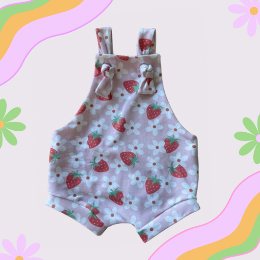 Floral Strawberries Shorty Romper