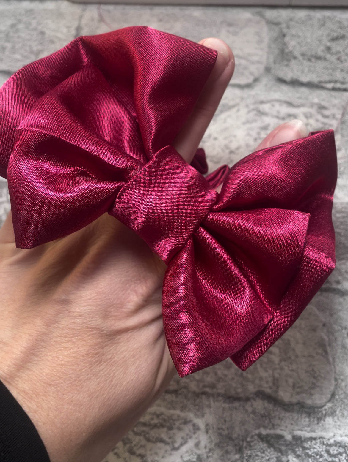 Mini Berry Satin Scrunchie Bow