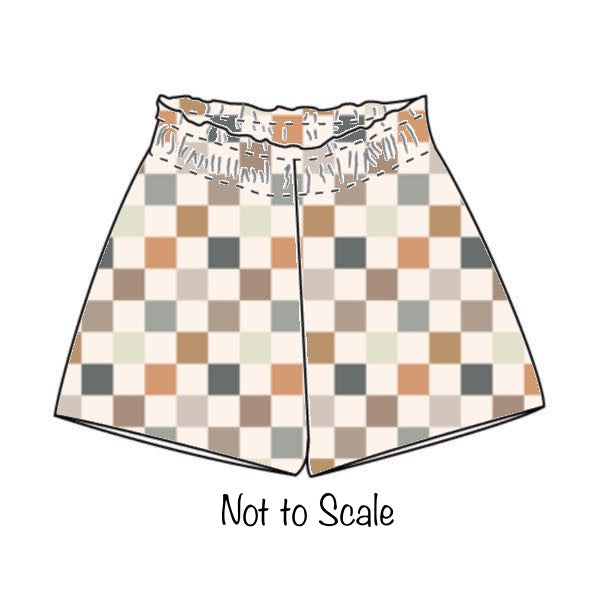 Paperbag Shorts - Checkerboard Designs