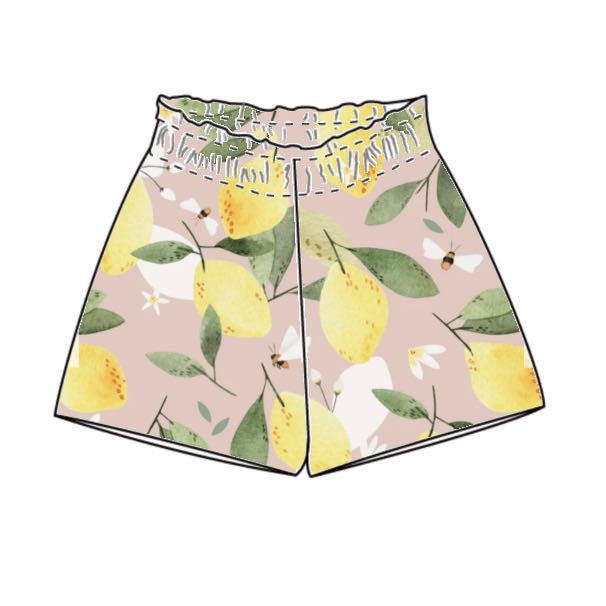 Lemons in Pink - Paperbag Shorts