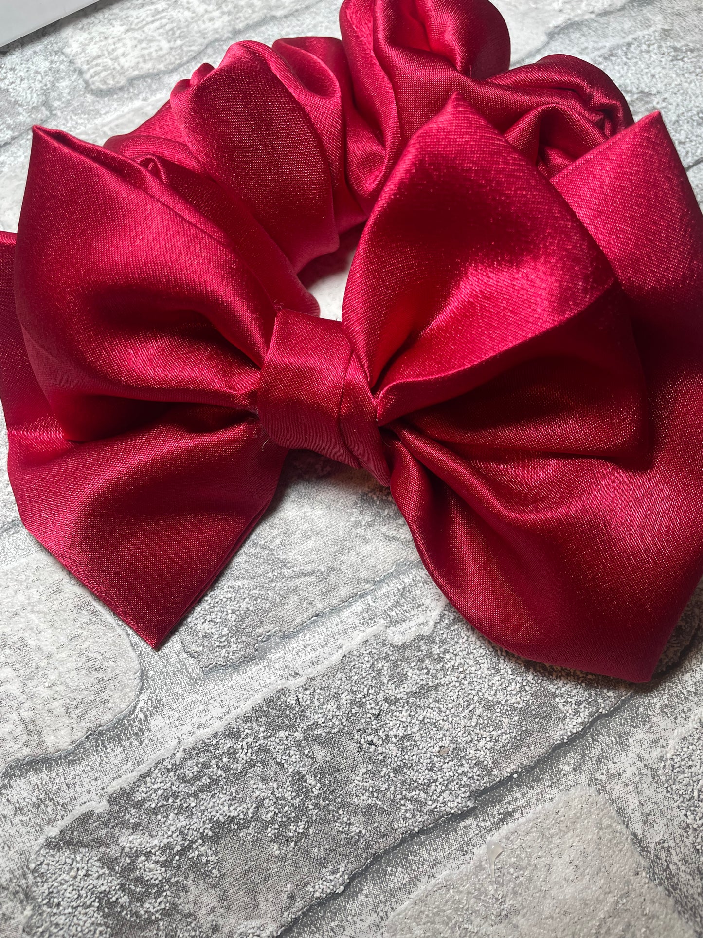 Red Satin Scrunchie Bow