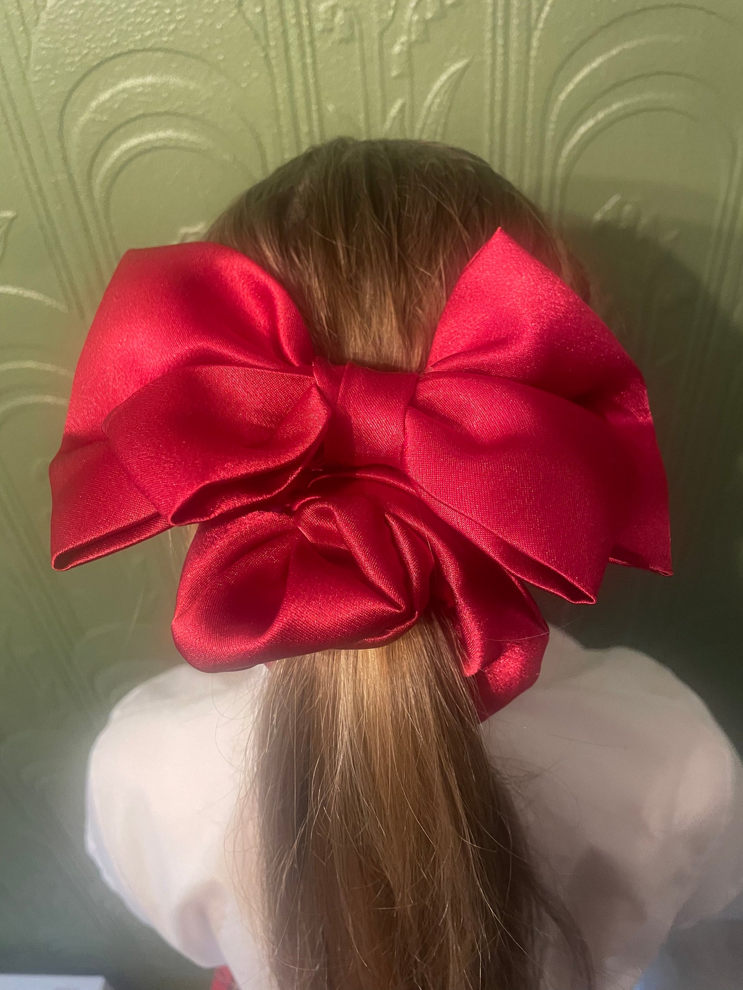 Red Satin Scrunchie Bow