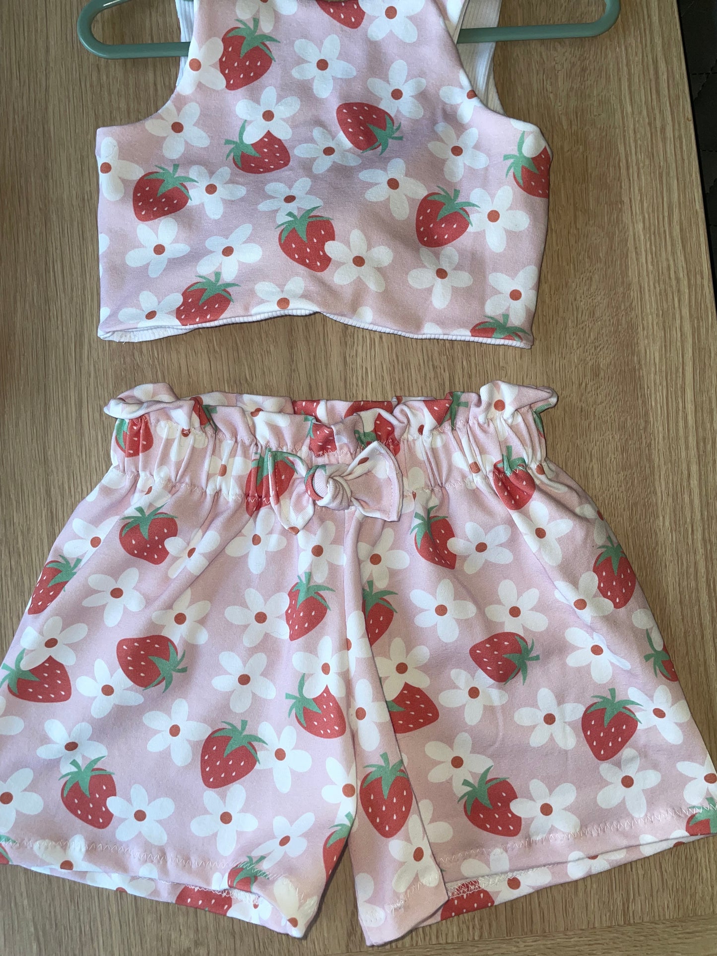 Floral Strawberries - Paperbag Shorts