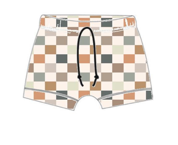 Multi Check - Turn up Shorts