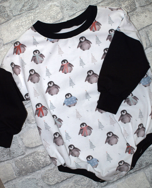 Sweater Romper - Christmas Penguins