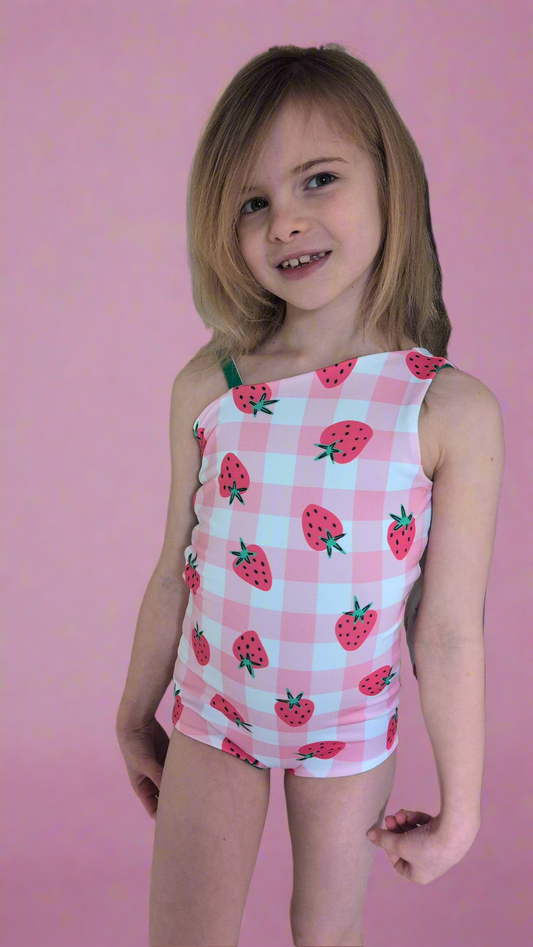 Strawberry Bliss Reversible Tie Back Swimsuit