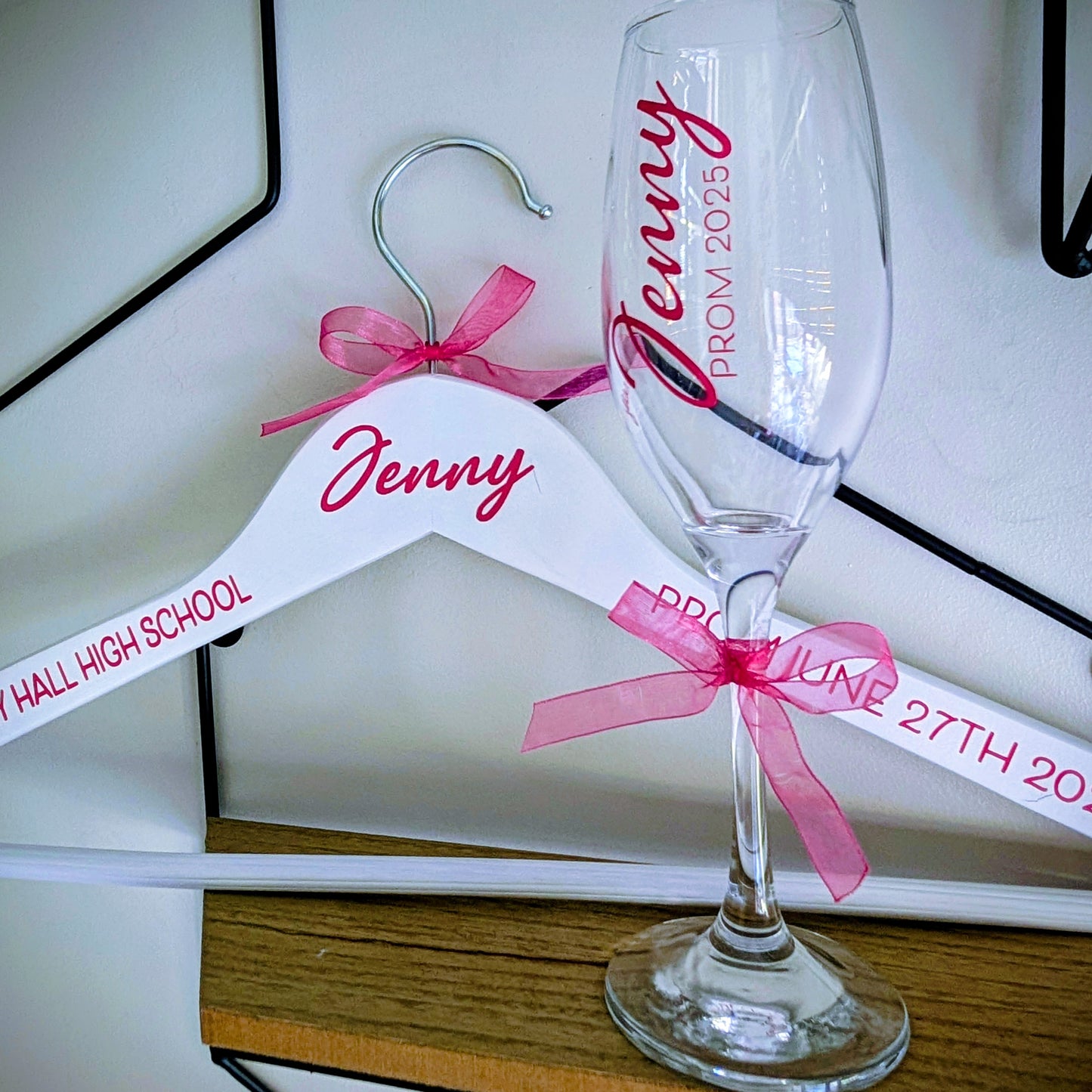 Prom Hanger + Champagne Glass Set