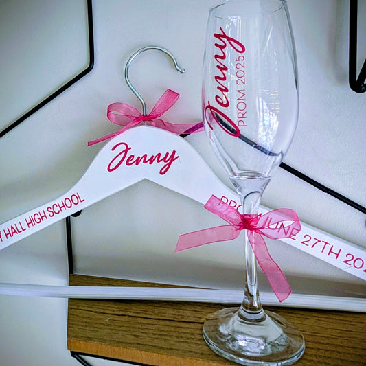 Prom Hanger + Champagne Glass Set